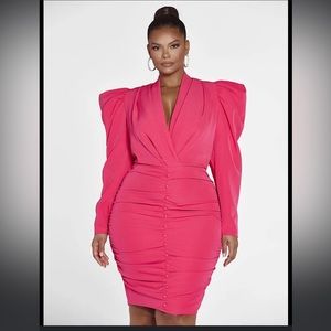Fashion to Figure Sydney Puff Sleeve Hot Pink NWOT 2x dress